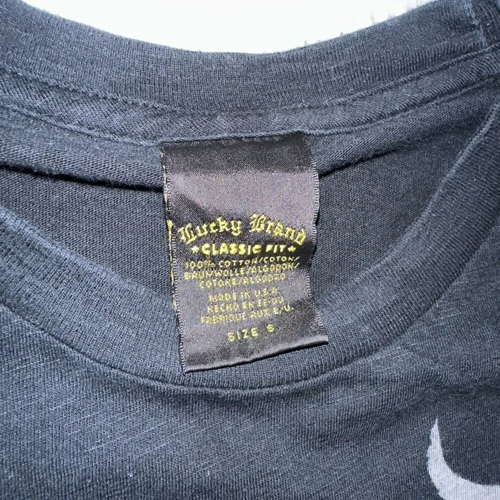 VTG 90's Lucky Brand Dragon Fire T-Shirt Mens Small Y2K black cotton